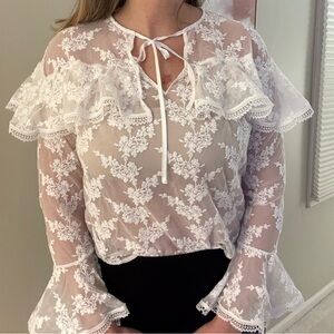 Elegant White Lace Blouse